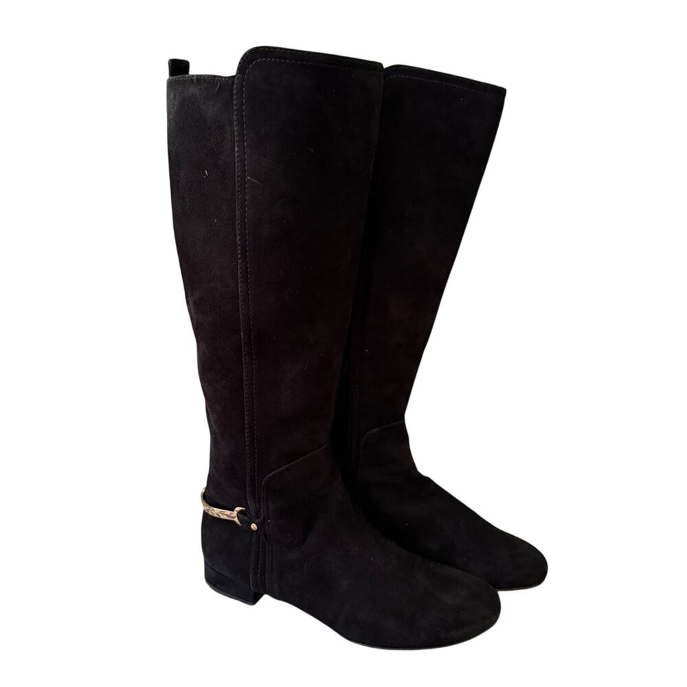 Tory Burch Black Tall Suede Leather Boots Women’s 9
